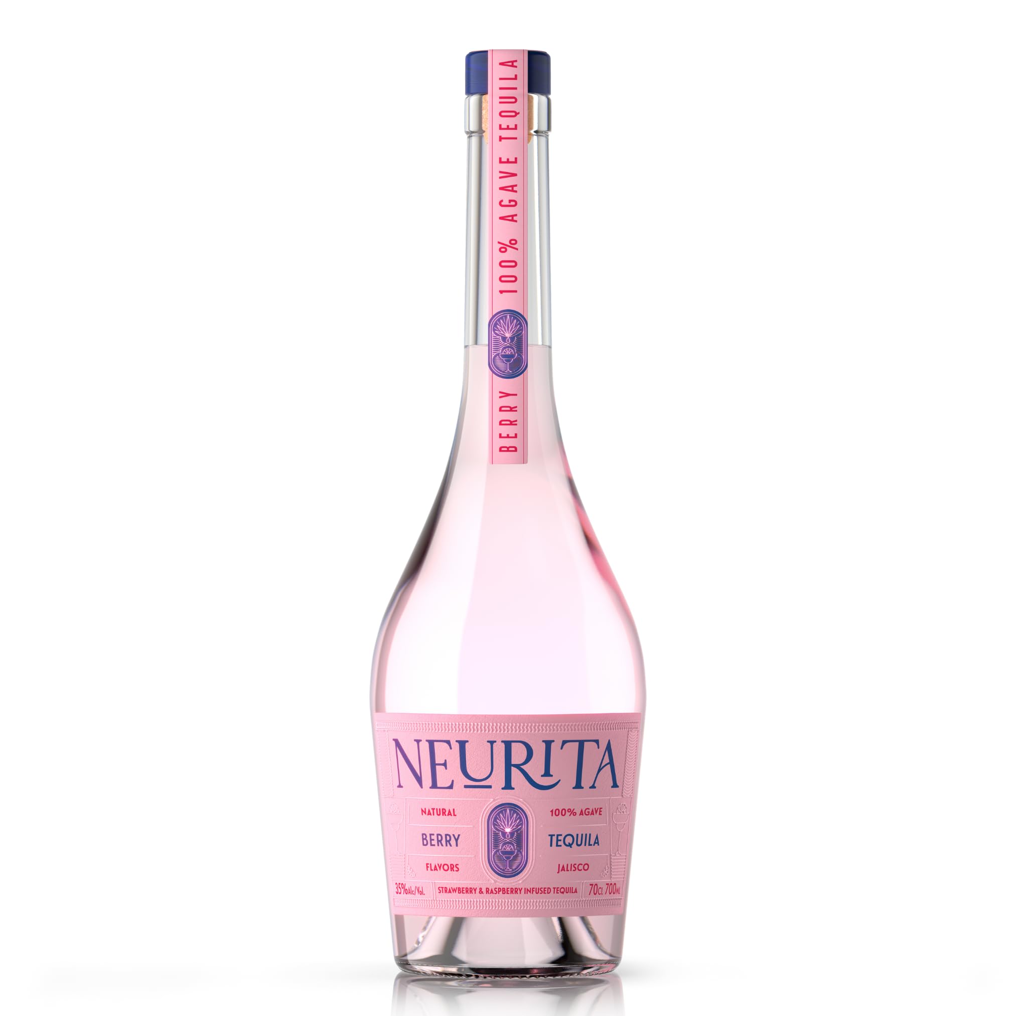 Neurita Rosa Tequila Blanco | 100% Blue Agave Flavoured Tequila for Perfect Margaritas - No Triple Sec or Cointreau Needed | 35% abv, 70cl