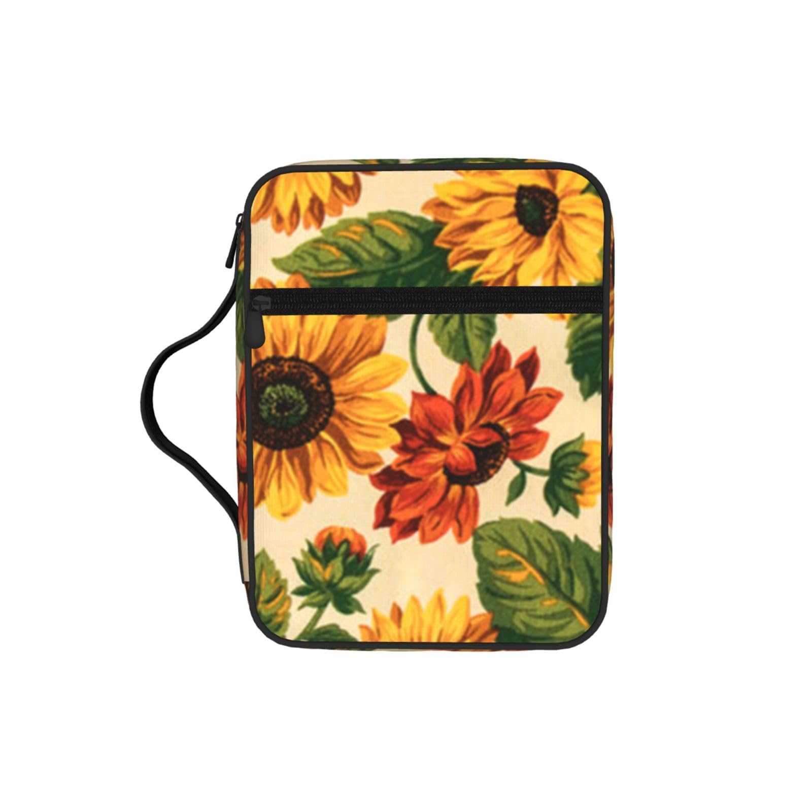 Red Sunflower Bible Cover Case Waterproof Bible Bag With Handle Organizer Storage Book Cover For Bible Study