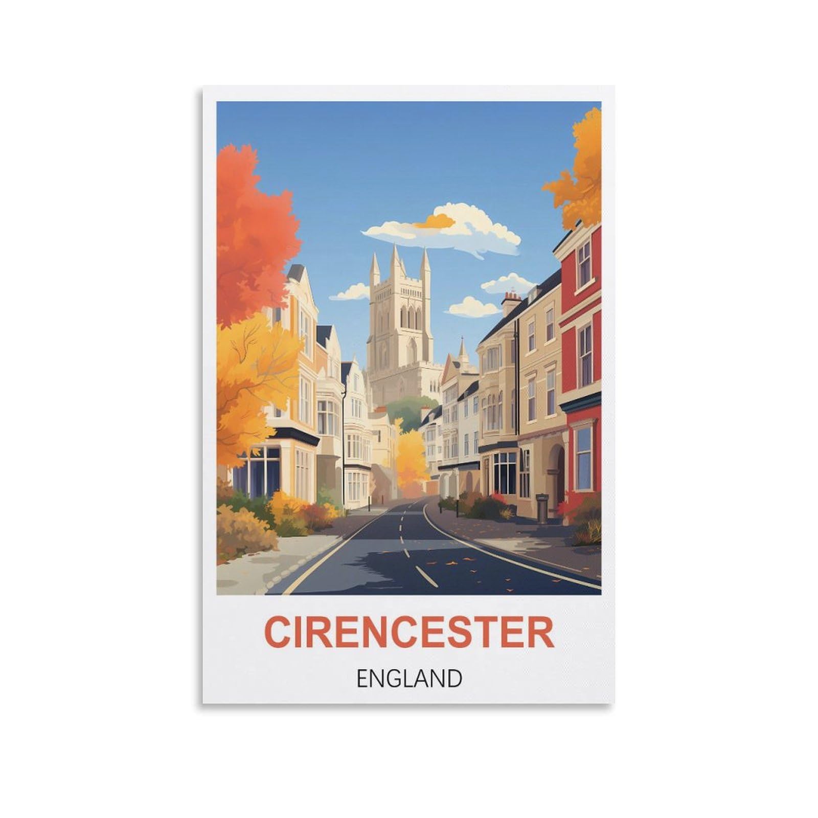 Vintage Metal Tin Signs,Cirencester Englands,Wall Poster Retro Tin Sign Metal Plaque for Bar Wall Decor Home Living Room Wall Art Decor 30x30cm