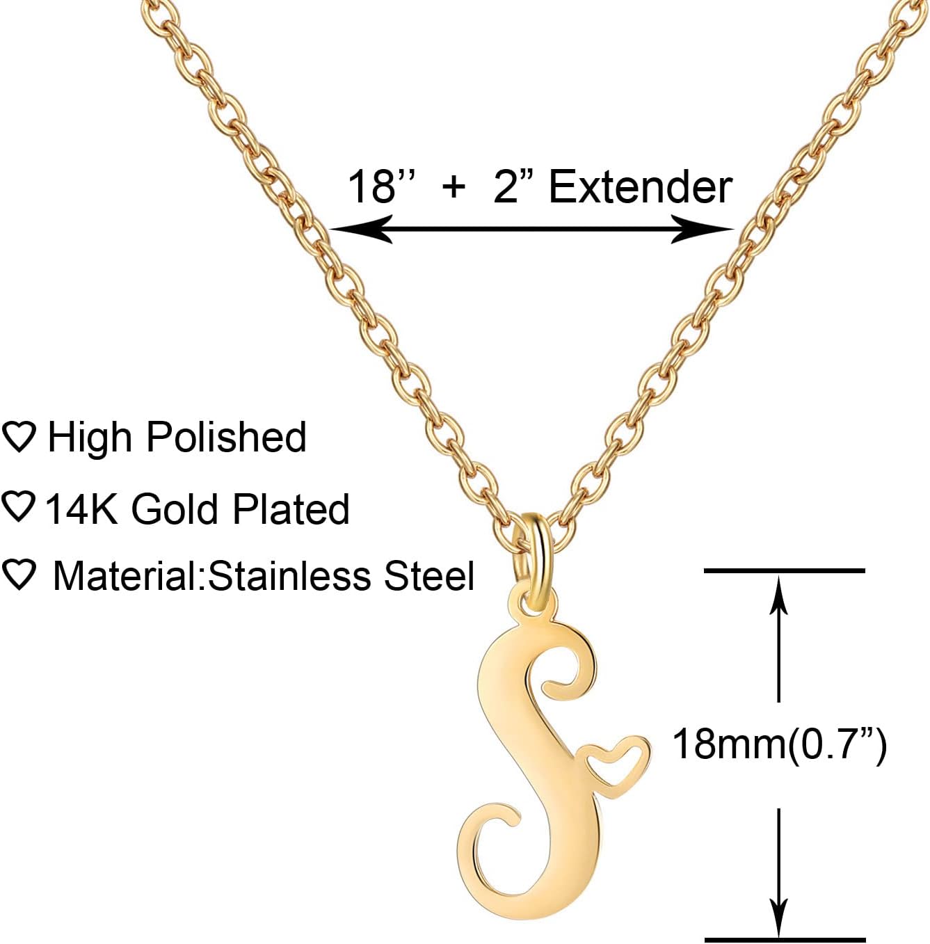 Gold Heart Initial Necklaces for Women, Minimalist Initial Heart Necklaces for Her, Dainty Alphabet Letter Pendant Necklaces Gift Jewelry - Image 4