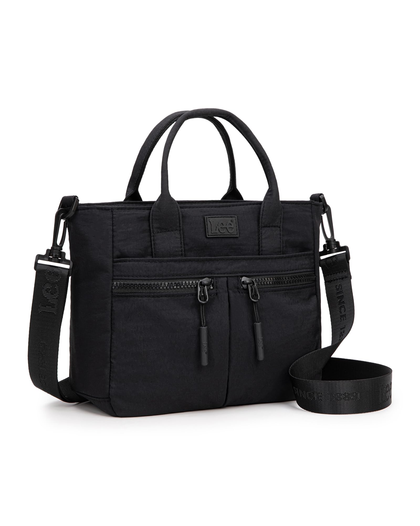 Lee Mini Nylon Tote Bag for Women, Multi Pocket Crossbody Purse with Zipper