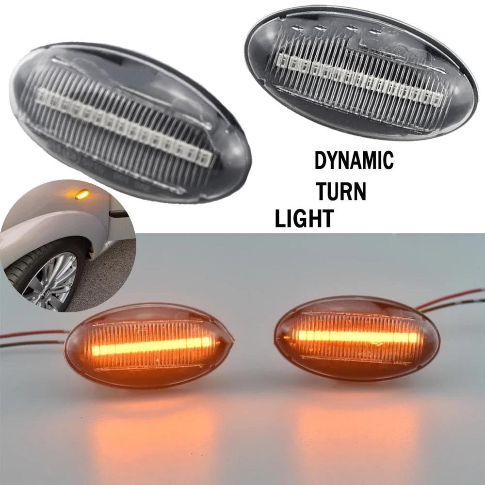 Conjuntos Luces Señalización Automóviles Para Peugeot 307 206 207 407 107 2 Uds Indicador Lateral Dinámico Señal Giro Fluctuante Intermitente Secuencial Accesorios Para Coche Luz Señal Giro Luces Indi