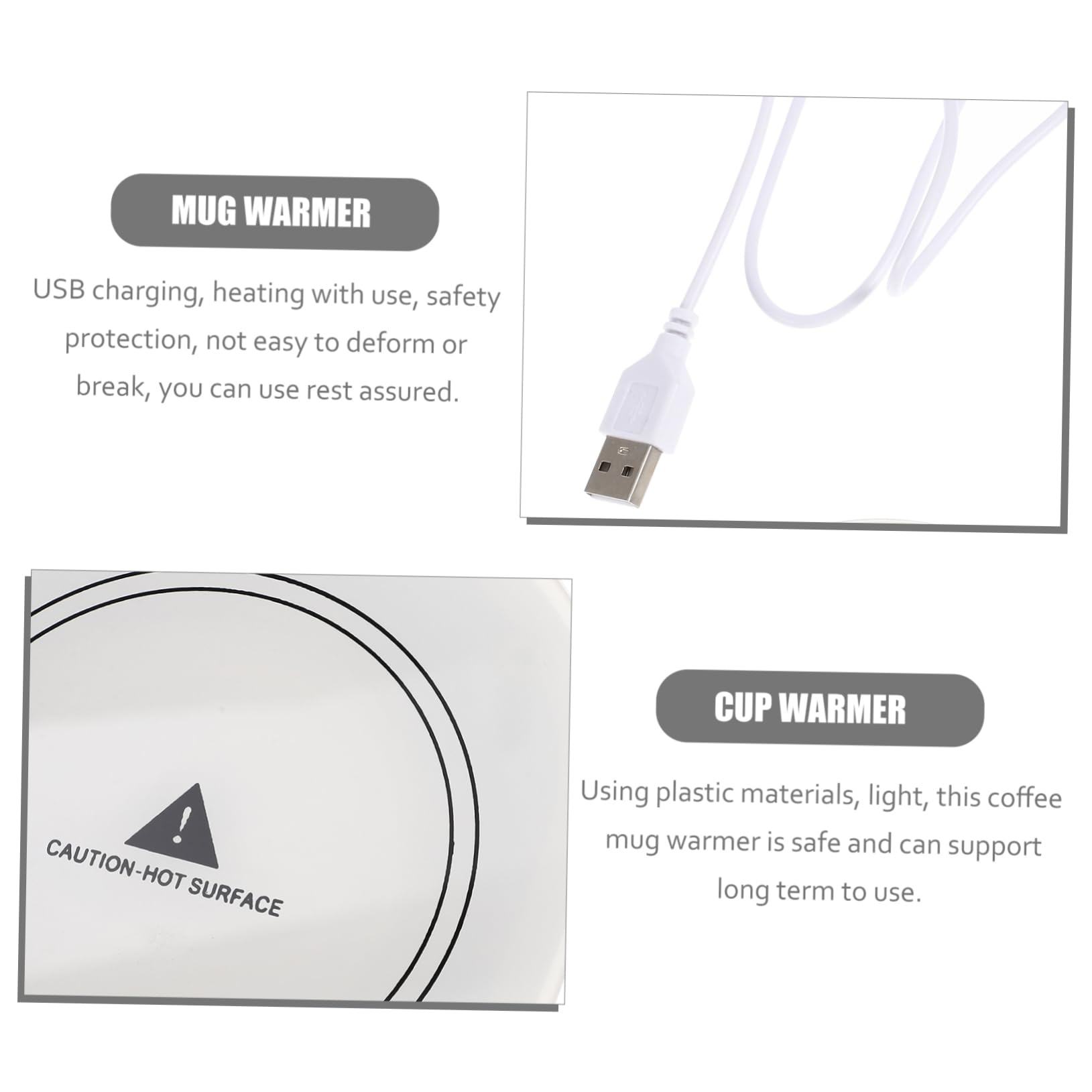 OUNONA Cup Warmer for Coffee and Tea USB Heated Mug Pad with Auto Thermostat Safe Lightweight Design for Home and Office Use Keeps Beverages at Temperature