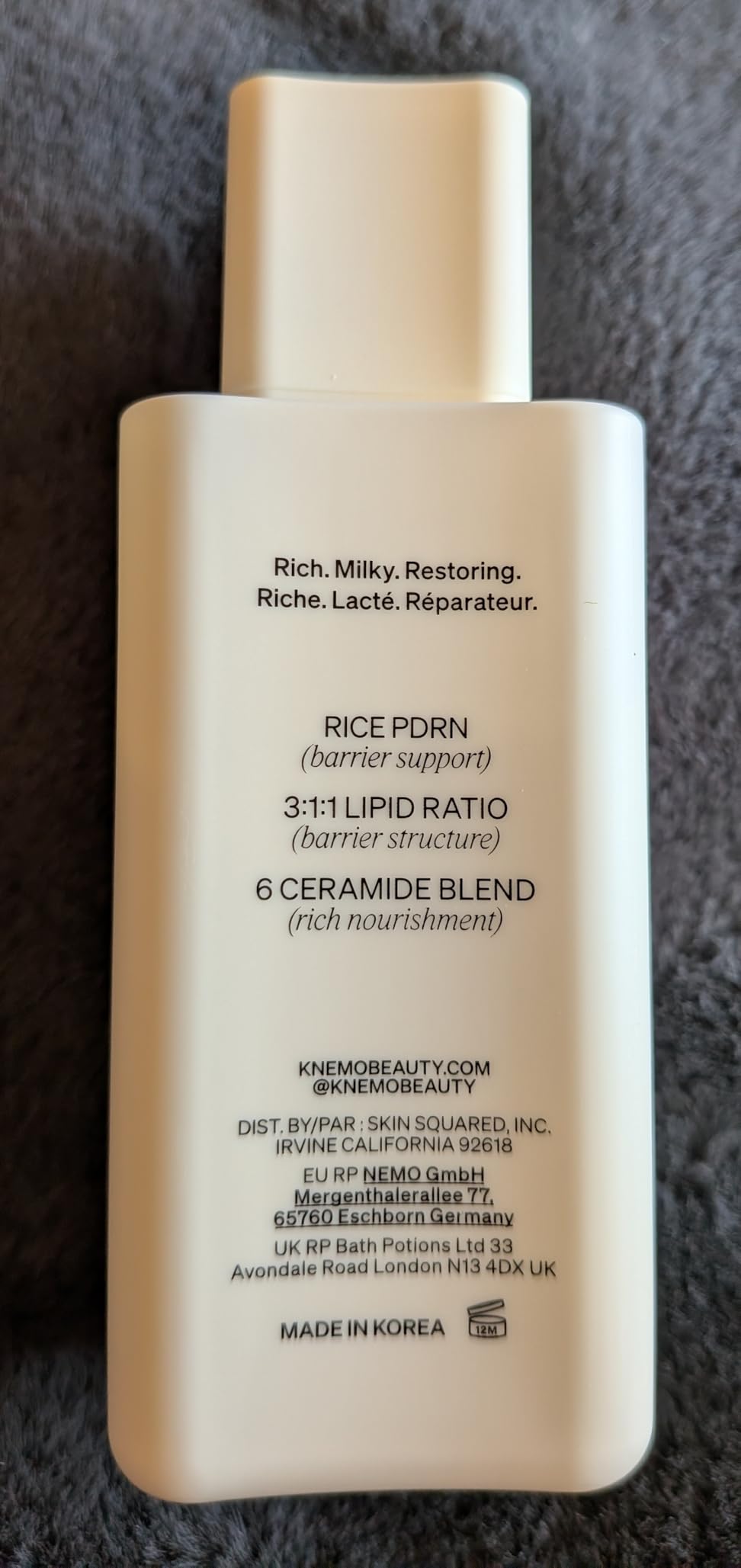 KNEMO BARRIER LOCK Rice PDRN Milk Essence - Intense Hydrating Barrier Repair Toner with 6 Ceramides Deep Moisture for Dry, Sensitive, & Irritated Skin