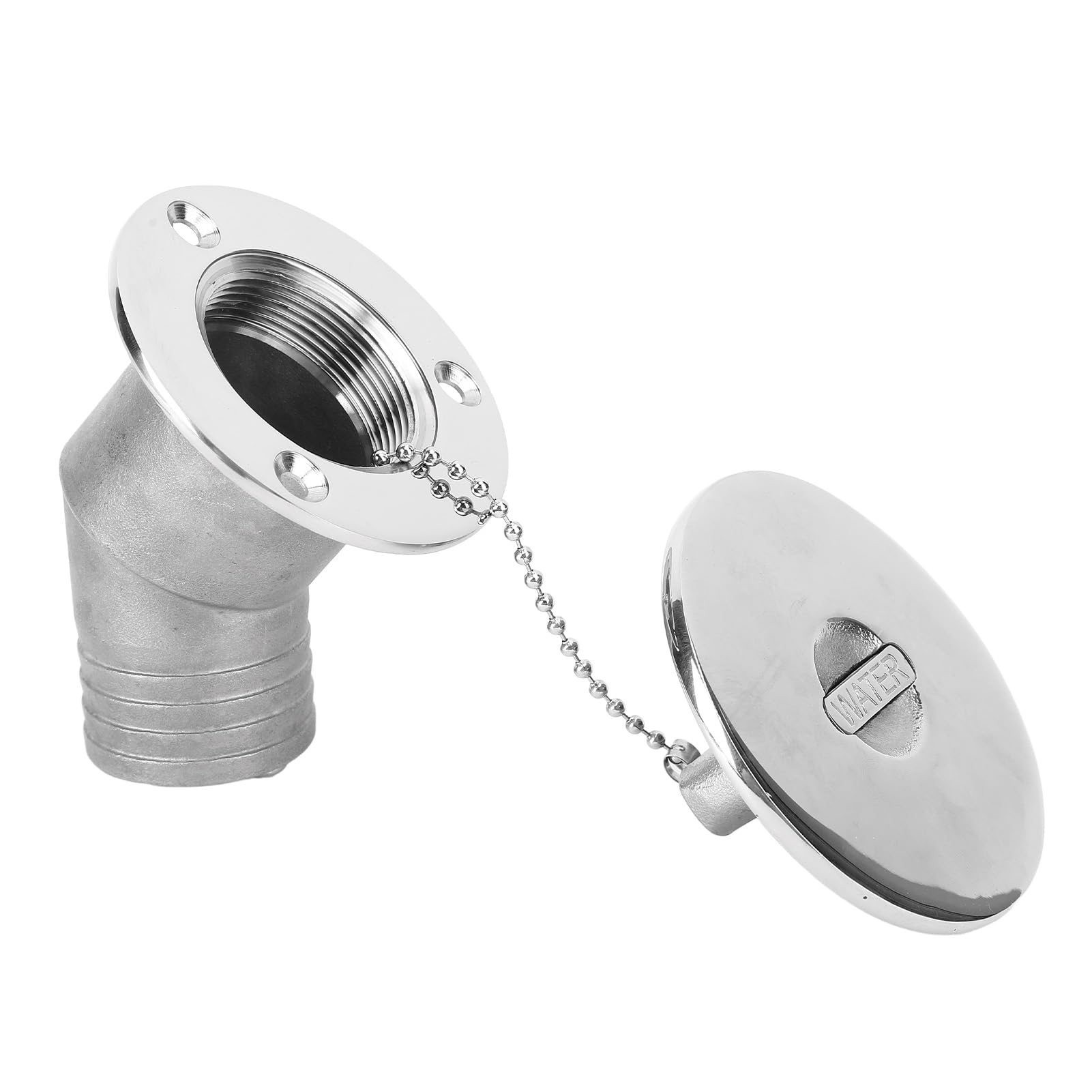 Boat Gas/Fuel Deck Fill/Filler,Stainless Steel Fill, Gas Filler Cap 38mm 316 45 Degree for Yacht Caravan