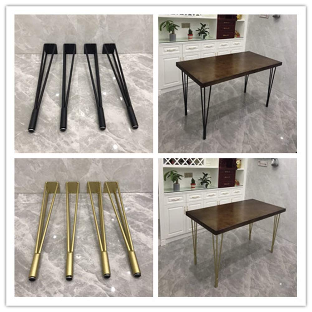 Metalowe nogi stołowe typu hairpin z regulowanymi stopkami do montażu mebli (czarne, 45 cm, 18 cali)