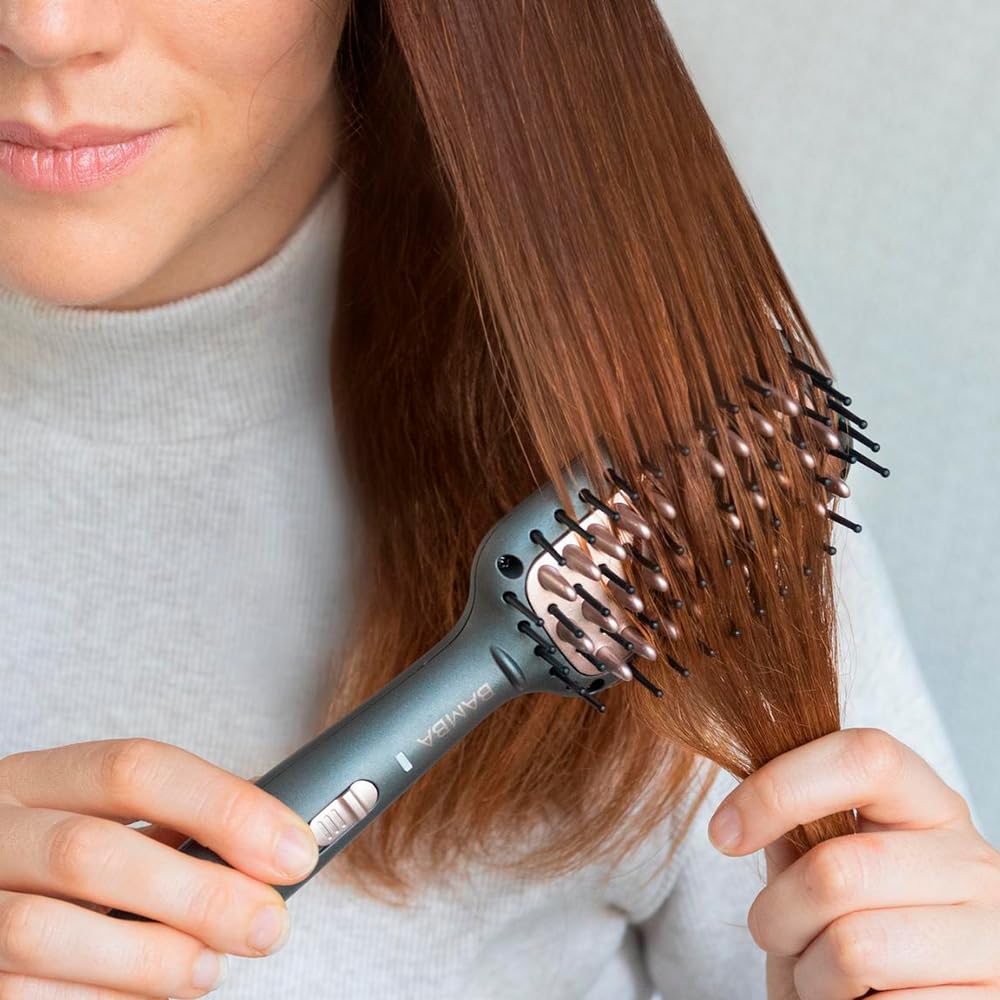 Cecotec Szczotka do prostowania InstantCare 400 Travel Brush. Powłoka ceramiczna, Do 190º, Wskaźniki LED, 90 sekund, Szybkie wygładzanie, Kabel 360º, Kompaktowy, Torba termoodporna