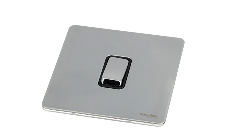Schneider Electric Presa Con Interruttore Ultimate – Grigio Cromato/Nero, 16 AX, Montaggio A Incasso