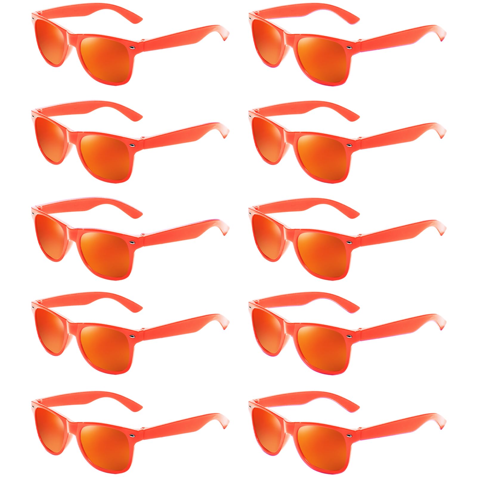 Pibupibu10/20 Pack Neon Sunglasses for Women Men Bulk, Wholesale 80s Retro Colorful Mirrored Party Glasses Adult Unisex