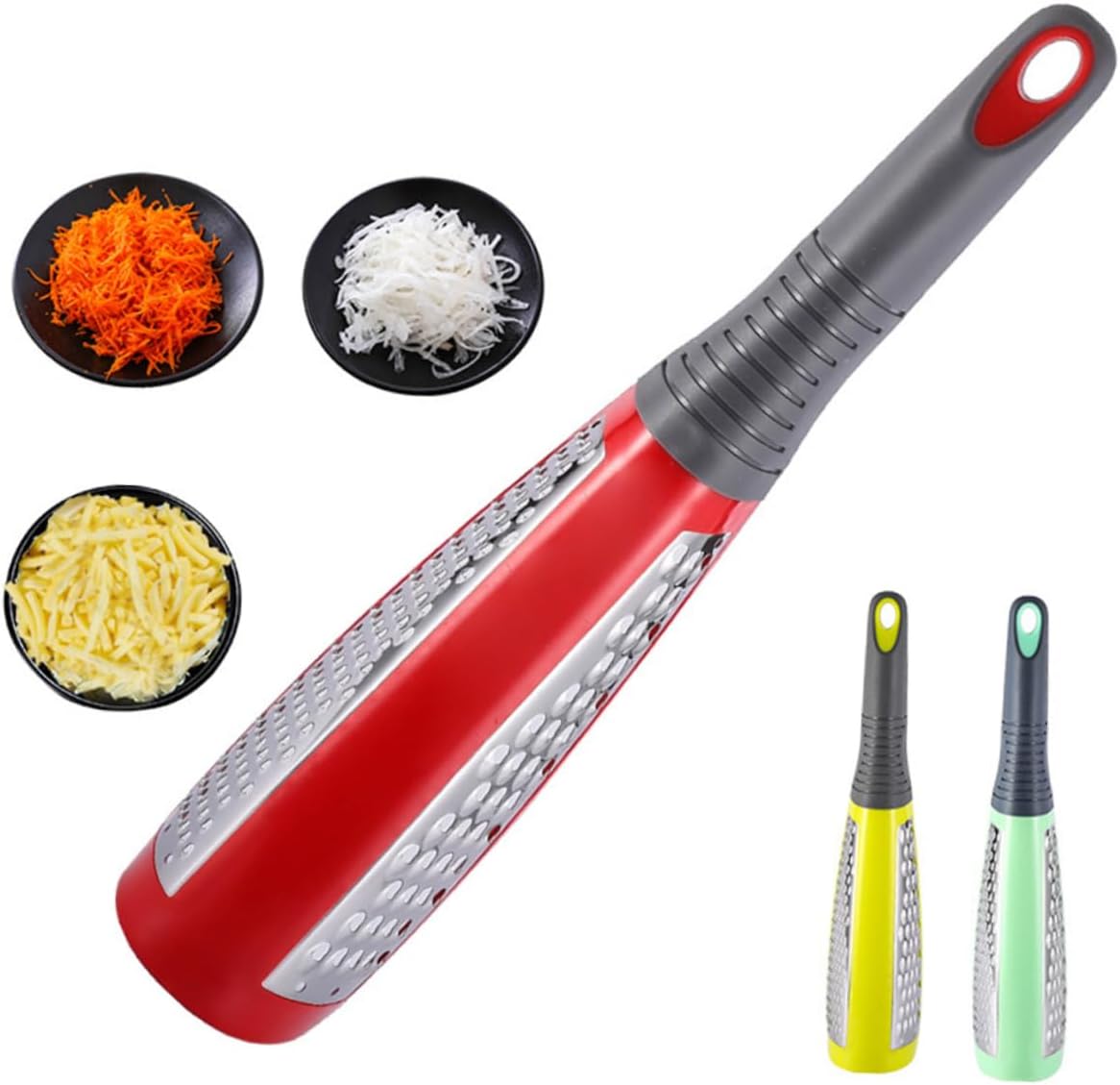 SOLUSTRE Double-sided Handheld Grater Garlic Cheese Slicer Stainless Steel Slicer for Fruits Vegetables Random Color