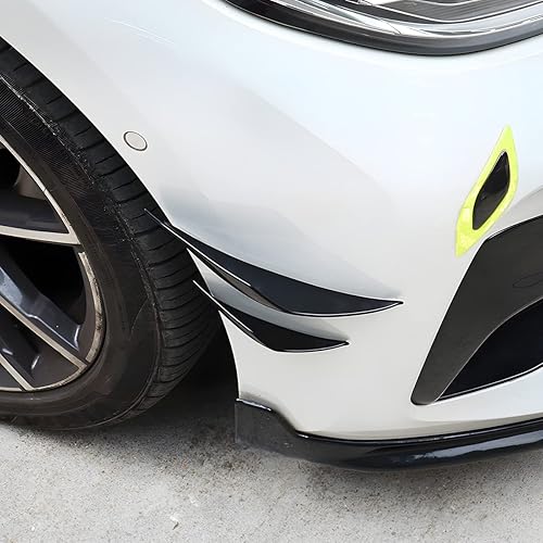 Miniatura 4 de Aletas de parachoques delantero de automóvil, 4 piezas, kit de aletas de tiburón difusoras de automóvil, aletas divisoras de automóvil, kit de