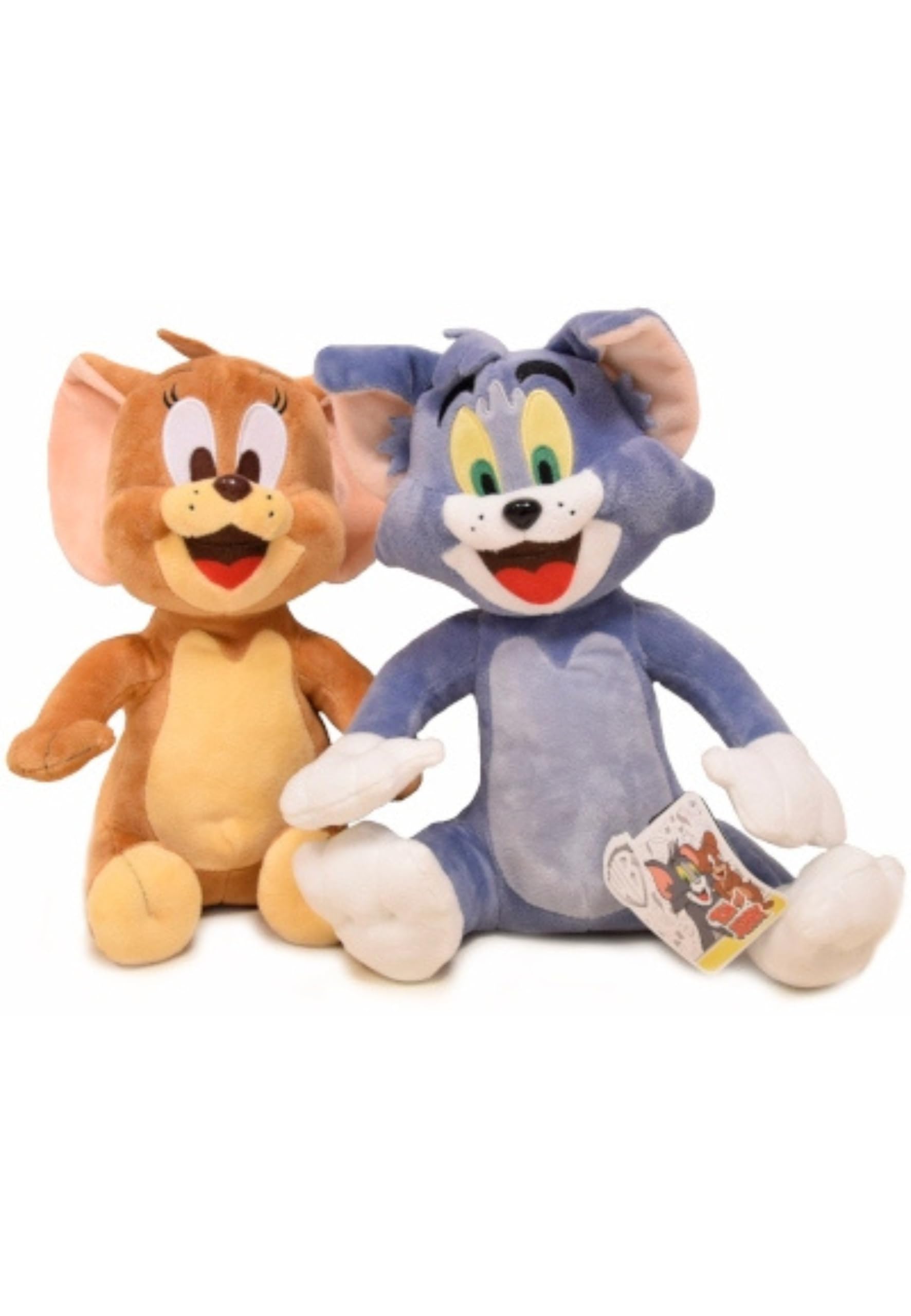 Tom&Jerry Tom&Jerry & Jerry 760018954 Genuine Soft Plush Cat and Mouse Toys, Large, 28 cm, Assorted Colours