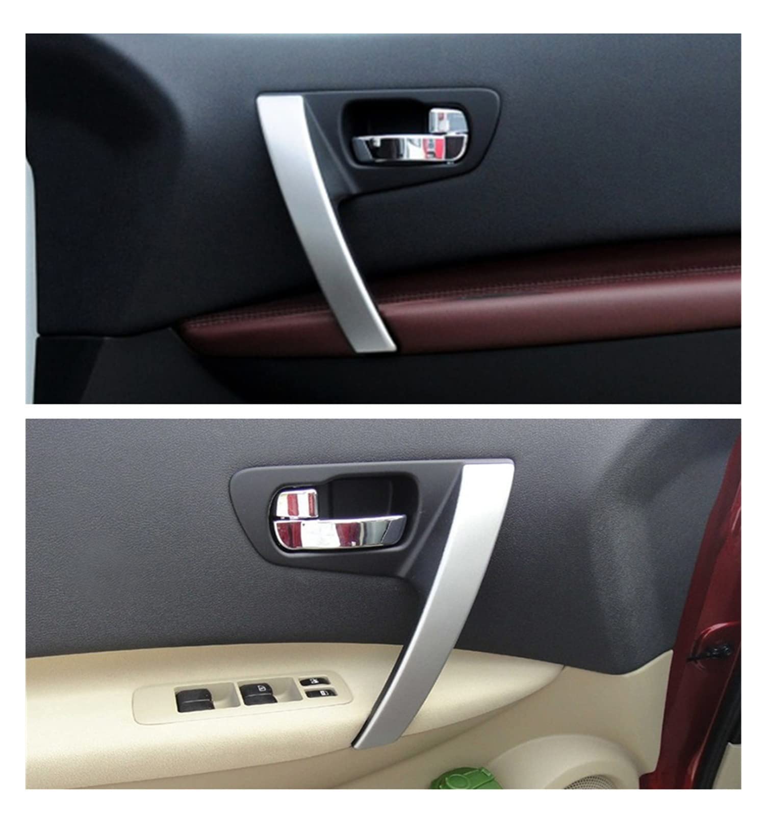 Innentürgriff-Paar Für Nissan Qashqai J10 2007-2015 – Links & Rechts, Schwarz-silber, Kunststoff, Ersatz Für 80944JE50A & 80945JE50A
