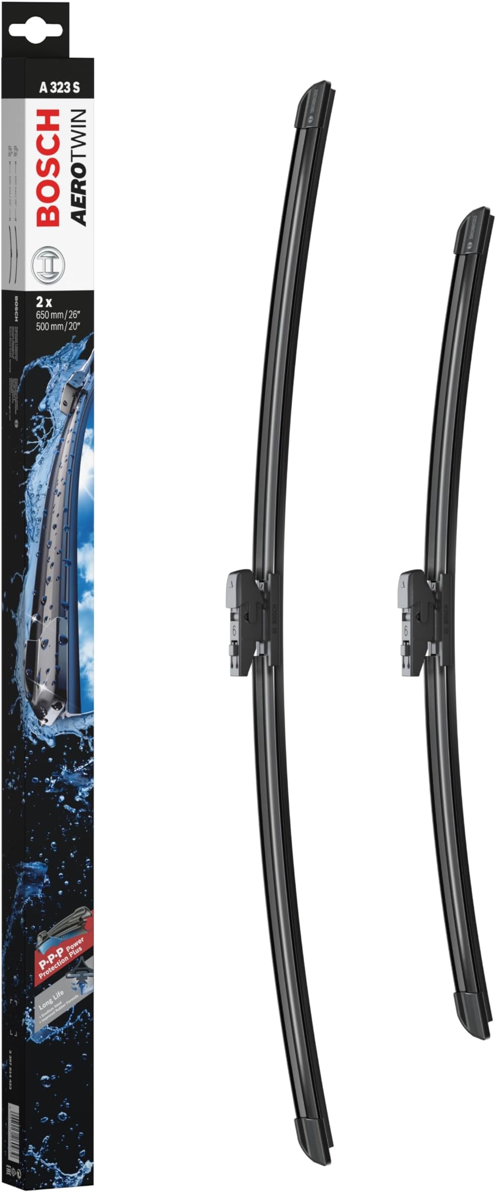 Bosch Wiper Blade Aerotwin A323S, Length: 650mm/500mm − Set of Front Wiper Blades
