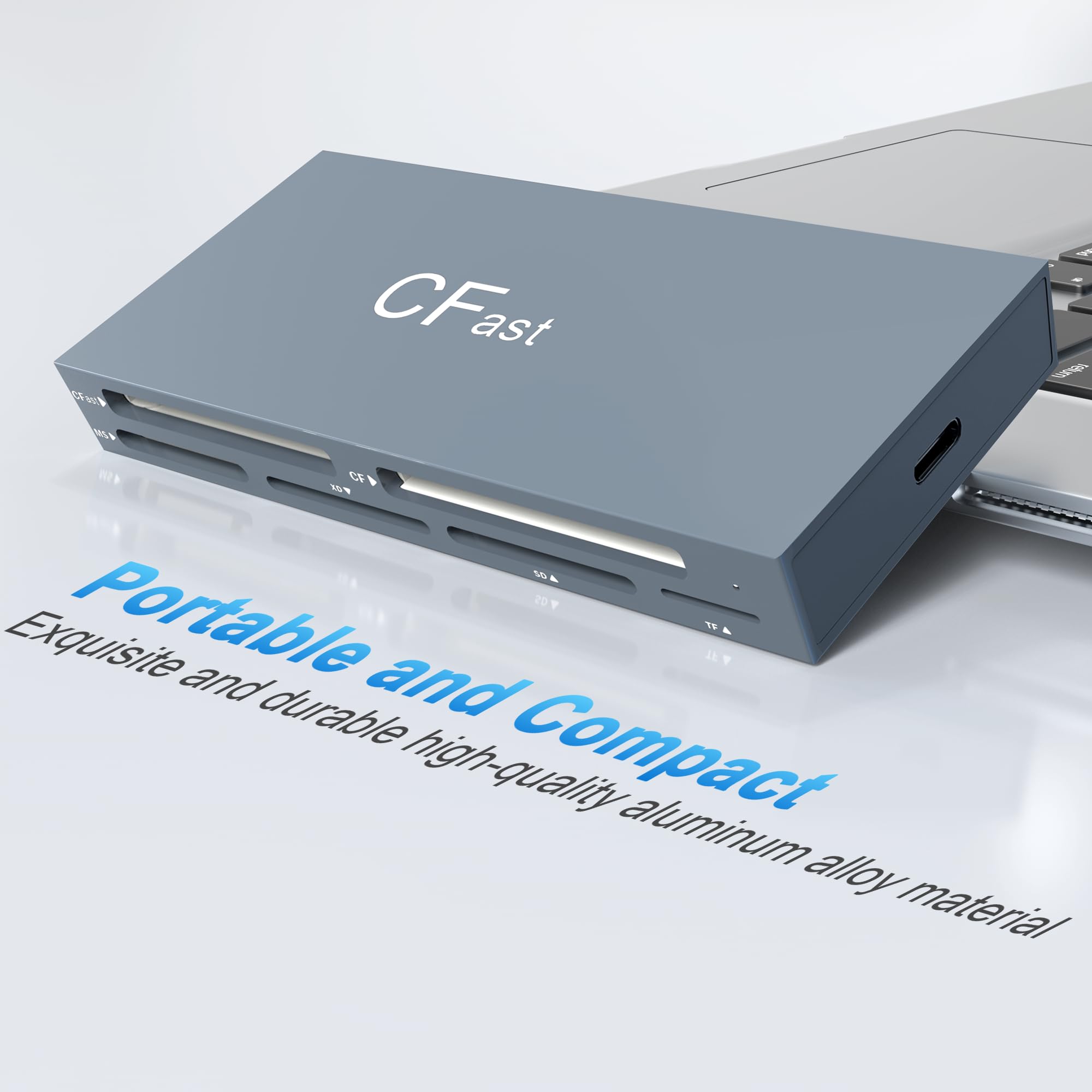Lettore di schede CFast 6 in 1, lettore di schede CFast USB 3.2 da 10 Gbps per schede di memoria CFast/SD/TF/MS/XD/CF, lettore CFast USB C+USB A Memory Stick legge 6 schede contemporaneamente