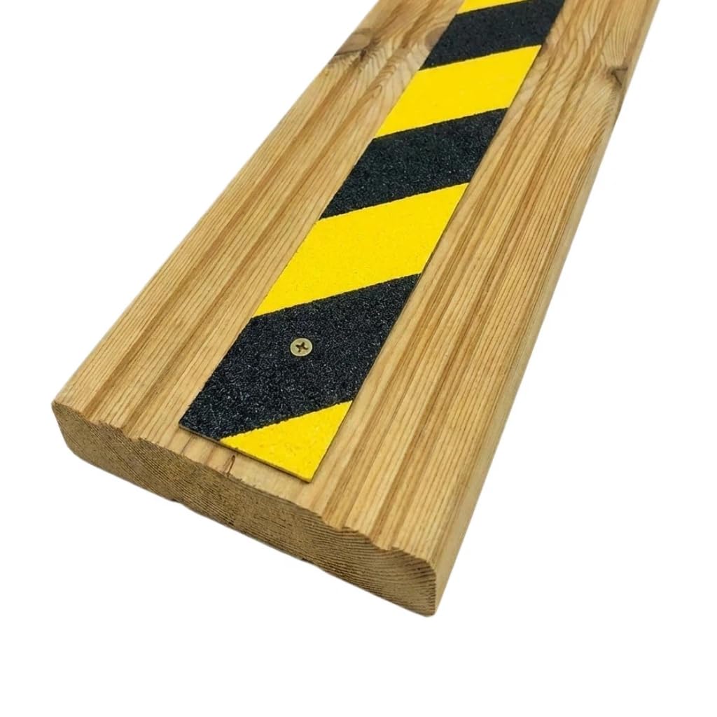 GreenTec GRP Anti Slip Decking Strip – Heavy Duty Non Slip Safety Tread for Decking, Outdoor Steps, Stairs & Ramps – Multiple Sizes & Colours (20, Hazard, 600mm x 50mm x 3mm)