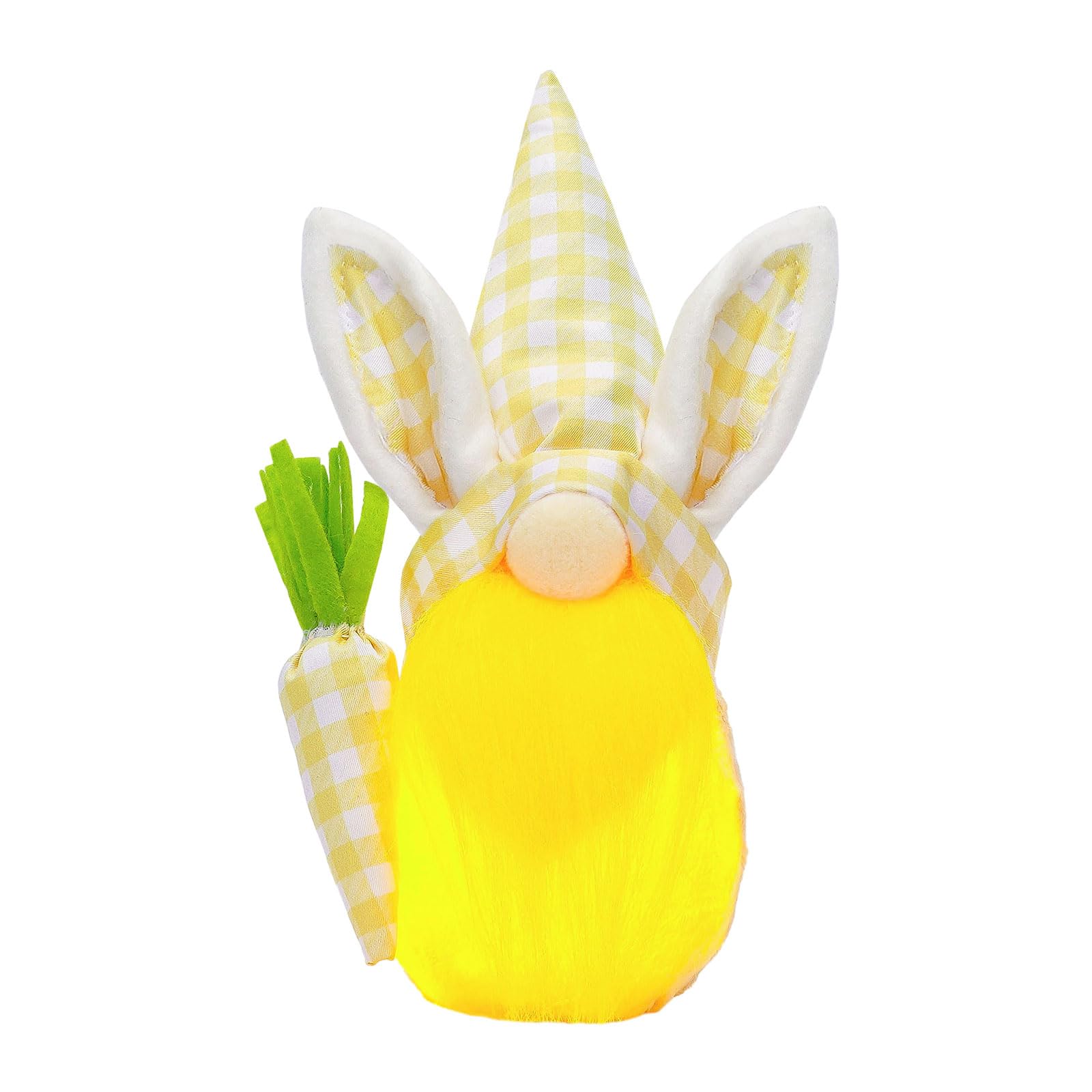 Kalttoy Lovely Easter Colorful Glowing Doll with Carrot Stylish Decorations Elves Figurine Doll Colorful Rudolph Easter Decorations