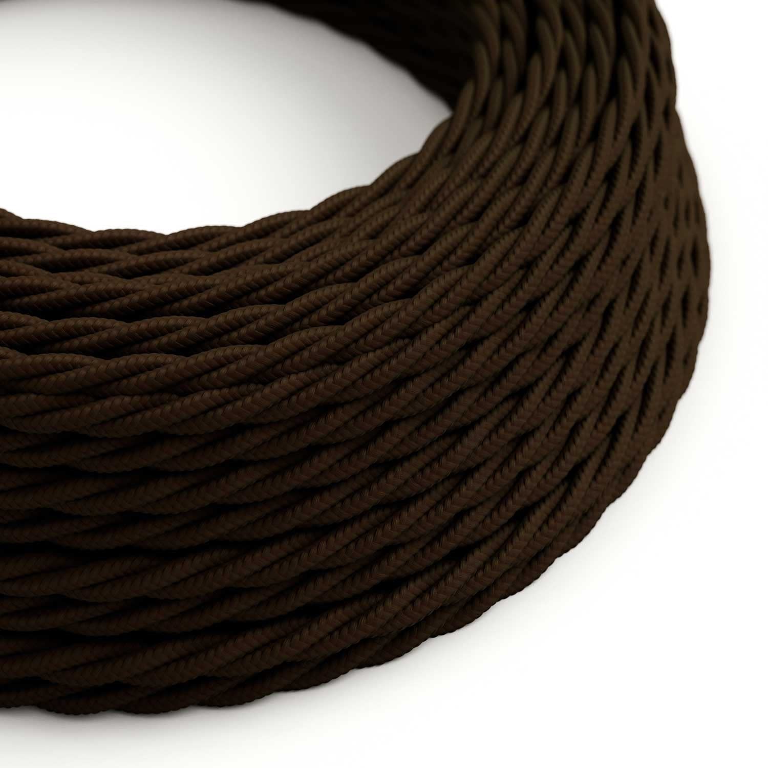 Creative Cables Textilkabel Geflochten – 5 Meter, Braun Mit Seideneffekt, 3x0,75 Mm², Für Lampen & Deko
