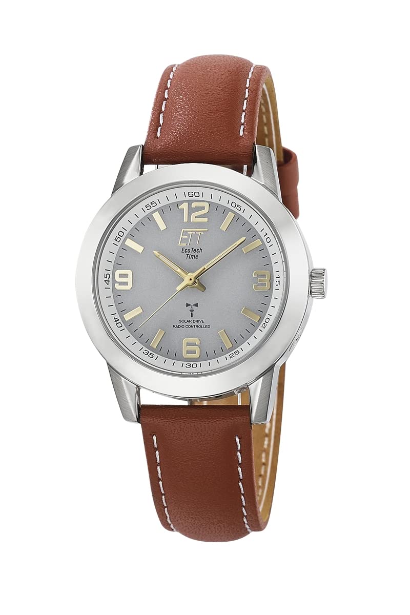 ETT Eco Tech Time Funk Solar Damen Uhr Analog mit Leder Armband ELS-11495-12L