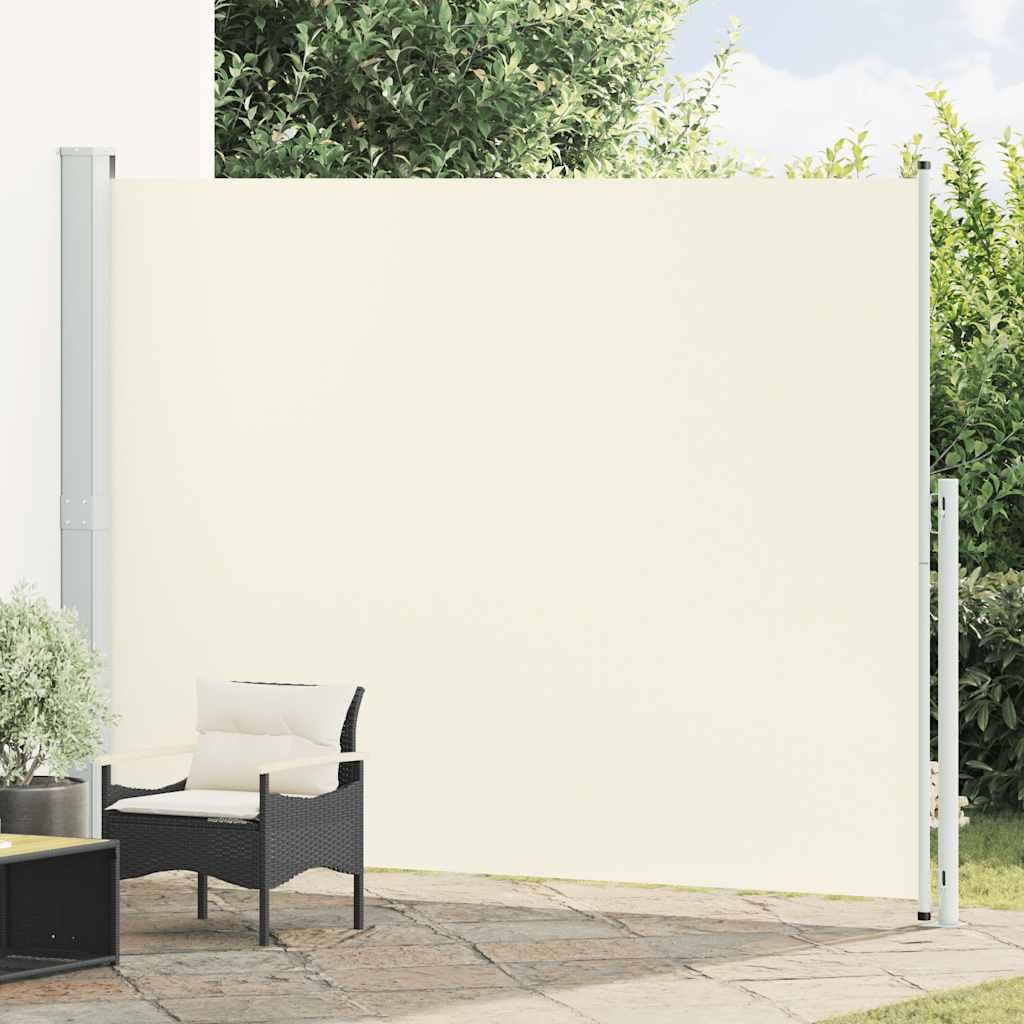 Store latéral extensible 220x300 cm crème en acier pour terrasse