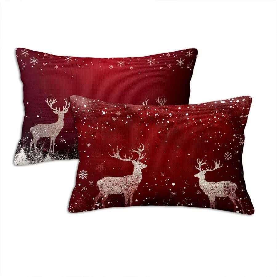 Outdoor Kissen 50 x 80 cm Weihnachten, Outdoor Kissenbezug Winter...