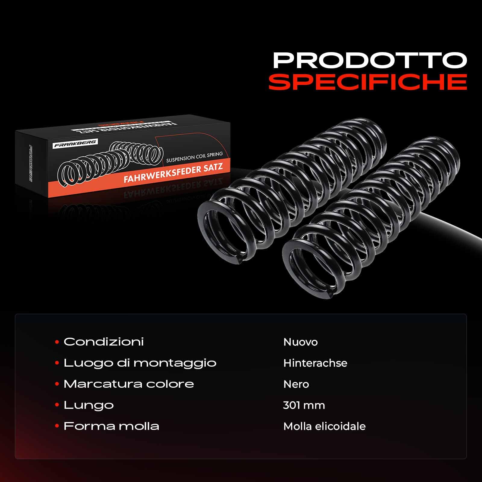 Frankberg 2x Molle autotelaio Molle sospensioni Compatibile con Croma 194 1.9 D MultiJet 1.8 16V 2.2 16V 2.4 D MultiJet 2005-2011 Replace# 51751800,RH6388
