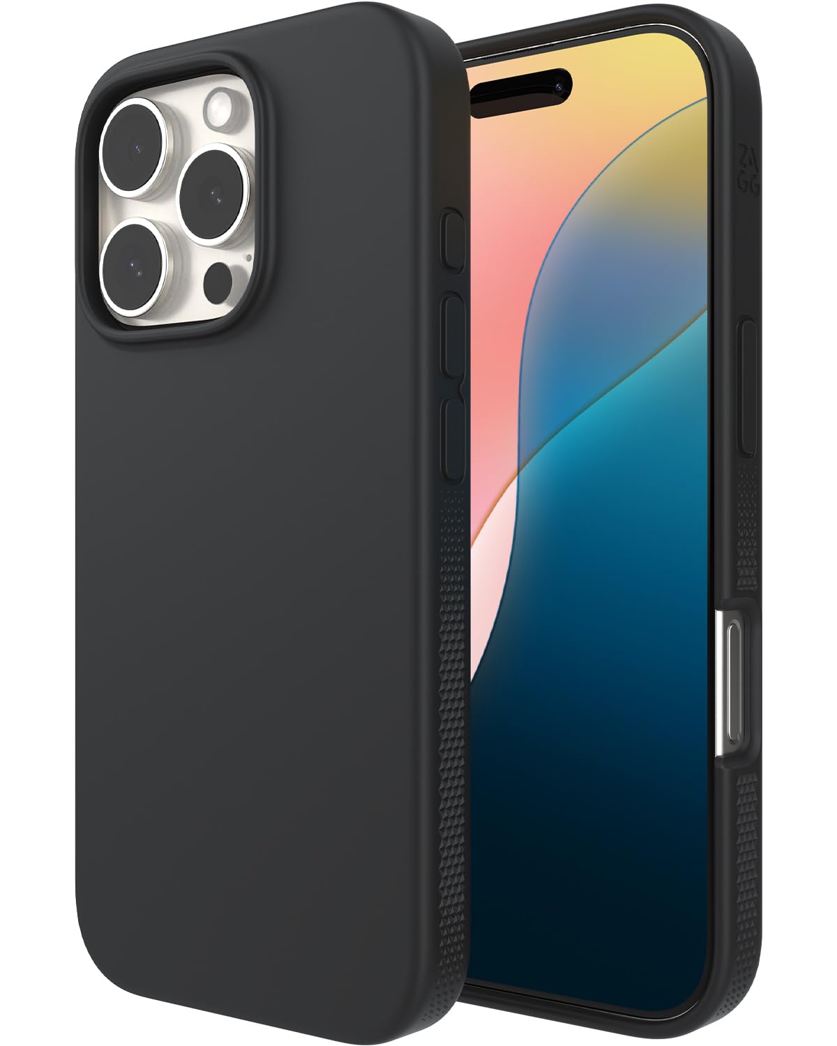 ZAGG Manhattan Snap Graphene-Reinforced Case for iPhone 16 Pro [6.3-Inch], MagSafe Compatible, Slim Soft Design, Secure Grip, Shockproof Phone Back Cover (Black)