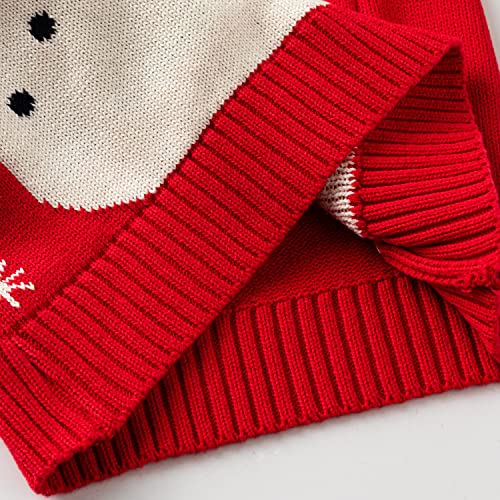 Velius Girl's Long Sleeve Knit Elk Christmas Sweater Tops (7-8 Years, Reindeer) #TOP4