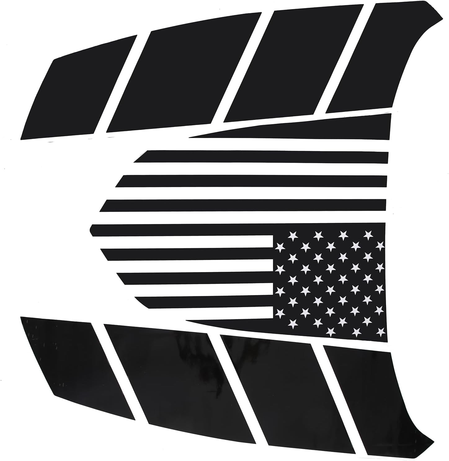 Car PVC Engine Cover Decals,Compatible with Nissan 400Z,Outside Engine Cover Decoration Sticker,Black,Engine Hood Decals (Black US Flage, 54.99 * 21.06 inch)