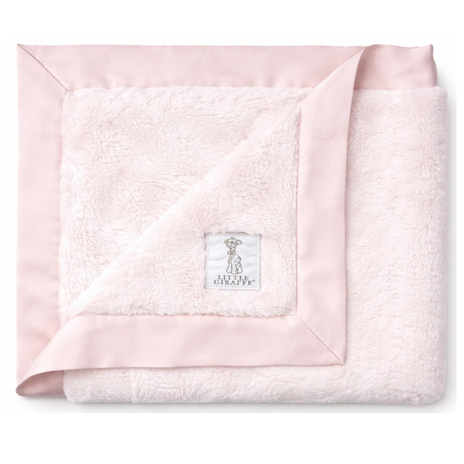 Little Giraffe Baby Blanket - Luxe Soft Blanket with Satin Trim - Baby Stroller Blanket - Newborn Baby Essentials & Baby Gifts - 29x35" - Pink