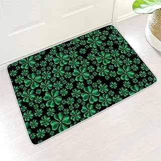 Buweirezhi Dywan zielony irlandzki shamrock liście koniczyny wygodne wejście dywan multicolor13 45x70 cm