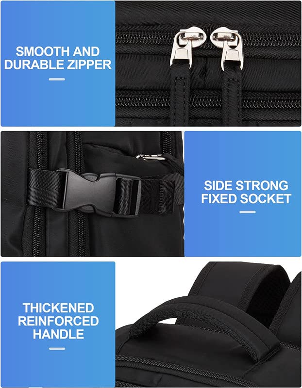 The Purple Tree Multifunction Waterproof Laptop Travel Backpack with Shoe Compartment, Shoulder Bag, 35 L Laptop Backpack with USB Charging, Flight Cabin Backpack, Antitheft Zipper Bag - Image 6 thumbnail