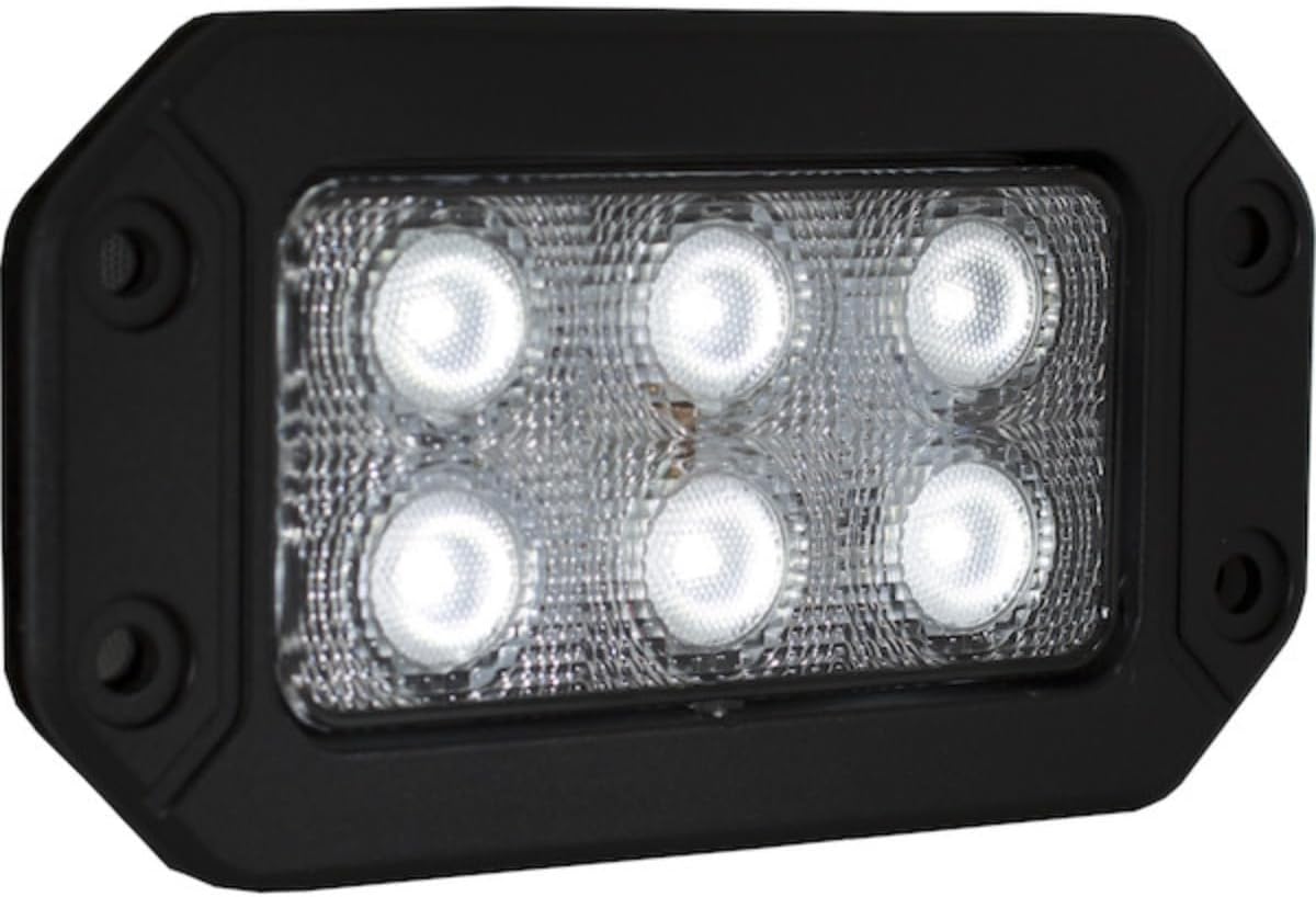 Buyers Products 1492191 Recessed 6.5 Inch Wide Rectangular LED Flood Light, Off Road, Light Bar, Heavy Duty Spot/Fog Light for Trucks, Trailers and ATVs, Clear