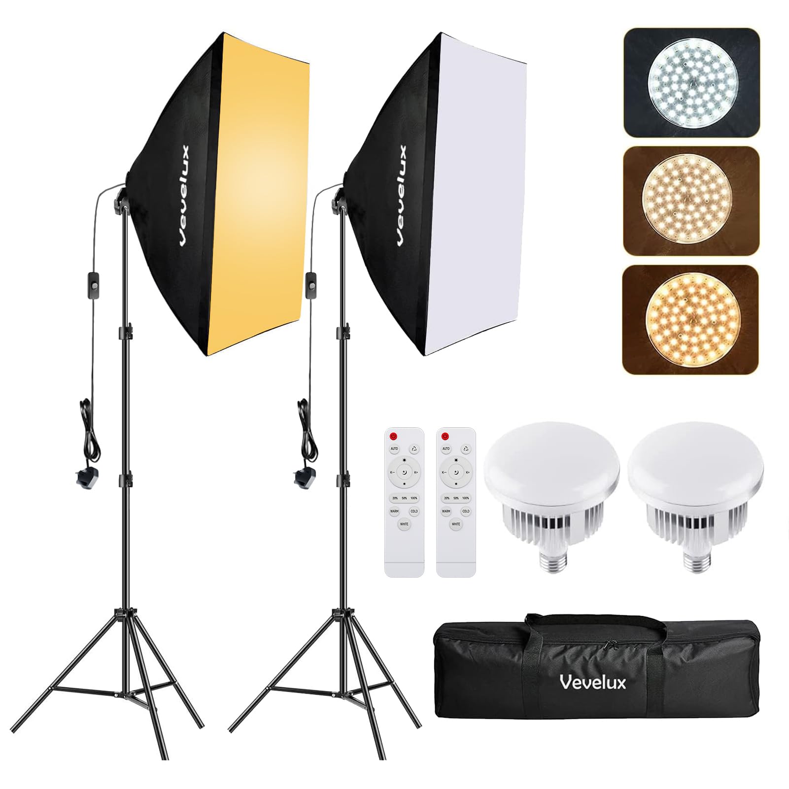 Sponsored Ad – Softbox Lighting Kit LED Photography 3000K-6600K&1-100% Dimmable, 2 X 45W Studio Softbox 50x70cm with Carrying Bag, Portraits Product Video Photography Lighting Kit