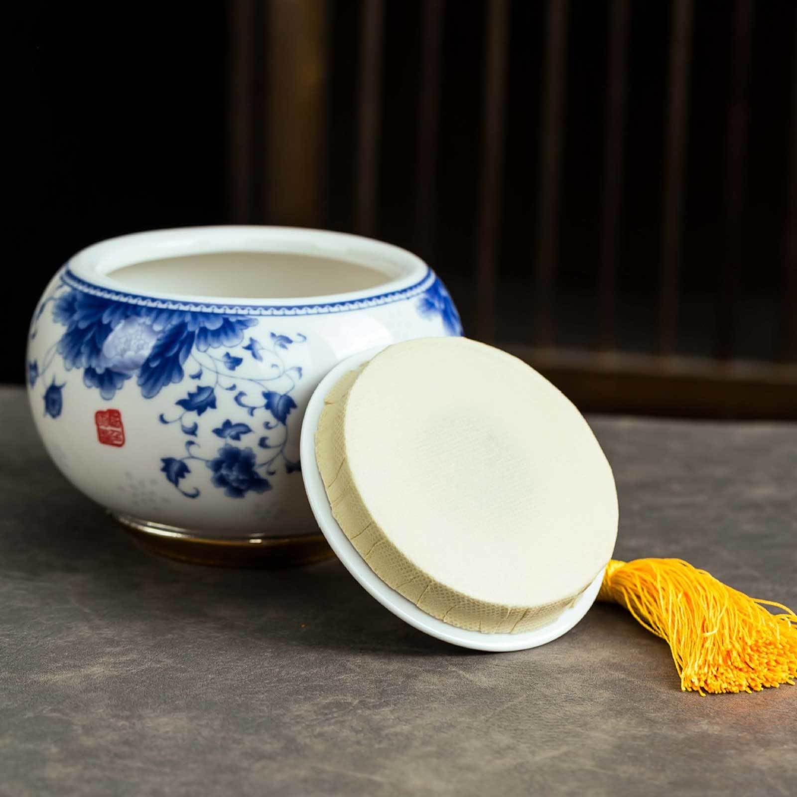 Urny na prochy, Ceramiczne urny do dzielenia się prochami dorosłych. Pojemniki na(Blue)