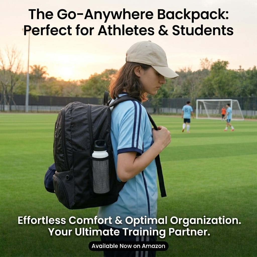 Sac à Dos pour Ballon de Football, Basketball, Football, Volley-Ball, Sac de Sport avec Crampons séparés et Compartiment pour Ballon et Pochette intérieure pour Ordinateur