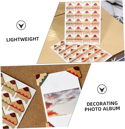 Miniatura 3 de EXCEART 10 Sheets Album Corner Stickers 4g Brush Head Paper Photo Album