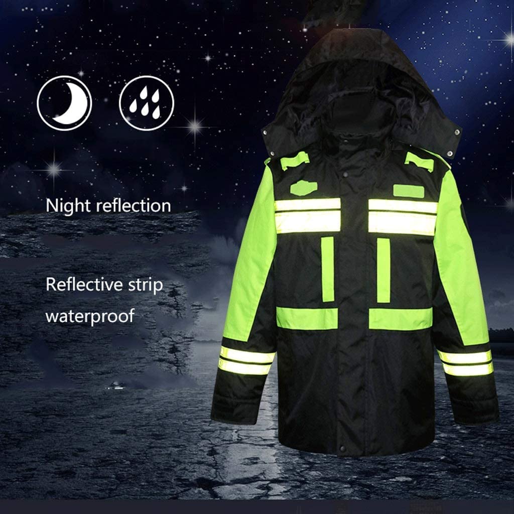 Chaleco Reflectante Traje reflectante impermeable, chaqueta de color negro de color negro oxford Chalecos De Seguridad