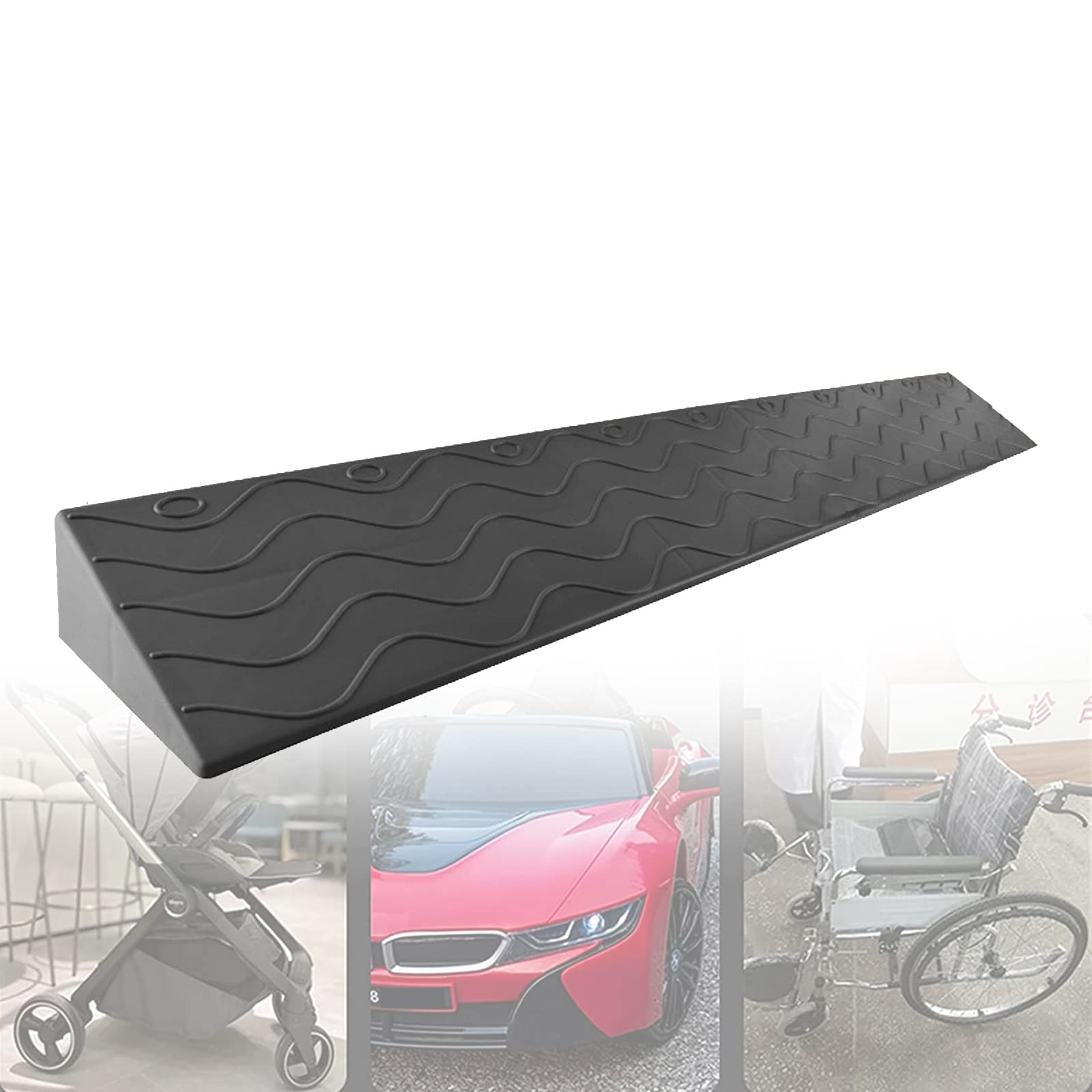 MTADSBKFP Driveway Kerb Ramp, PVC Wheelchair Threshold Ramp For Doorways, Multicolor, Multiple Sizes(A,99 * 8 * 2.5cm)