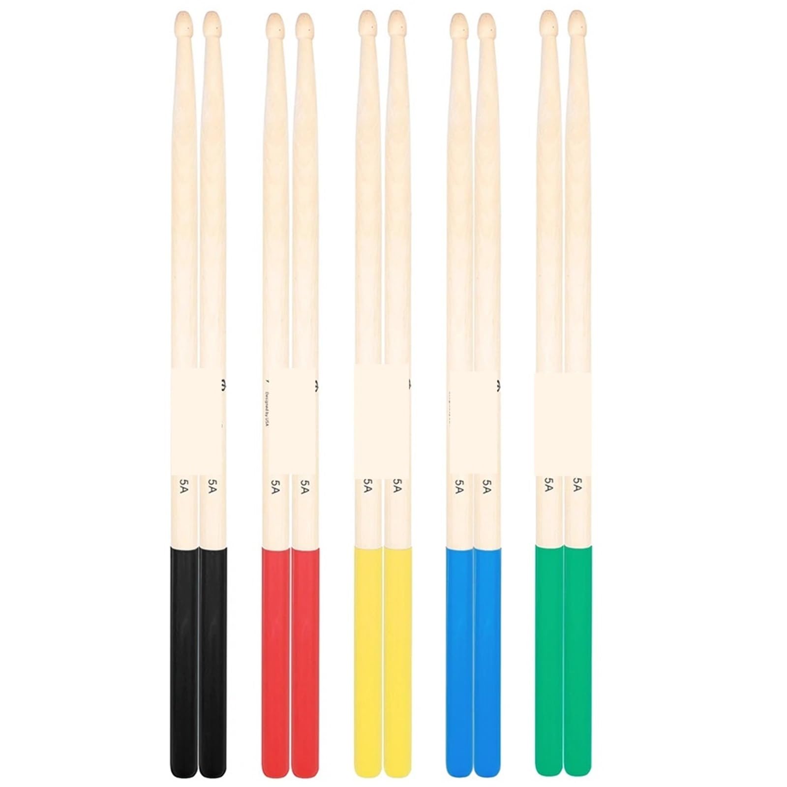5 Paar 5A Ahorn-Drumsticks, professionelles Percussion-Zubehör aus Holz, Farben, Trommelschlägel, Musikinstrumententeile Für Profi