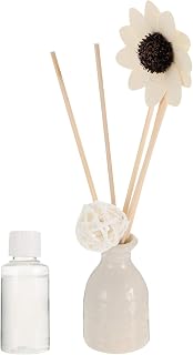 Healifty Difusor de Varillas de Ratán Jarrón de Cerámica, Aceite Esencial de Lavanda, Purificador de Aire para Hogar y Oficina, Ambientador sin Fuego Adecuado para Sala y Dormitorio, Set
