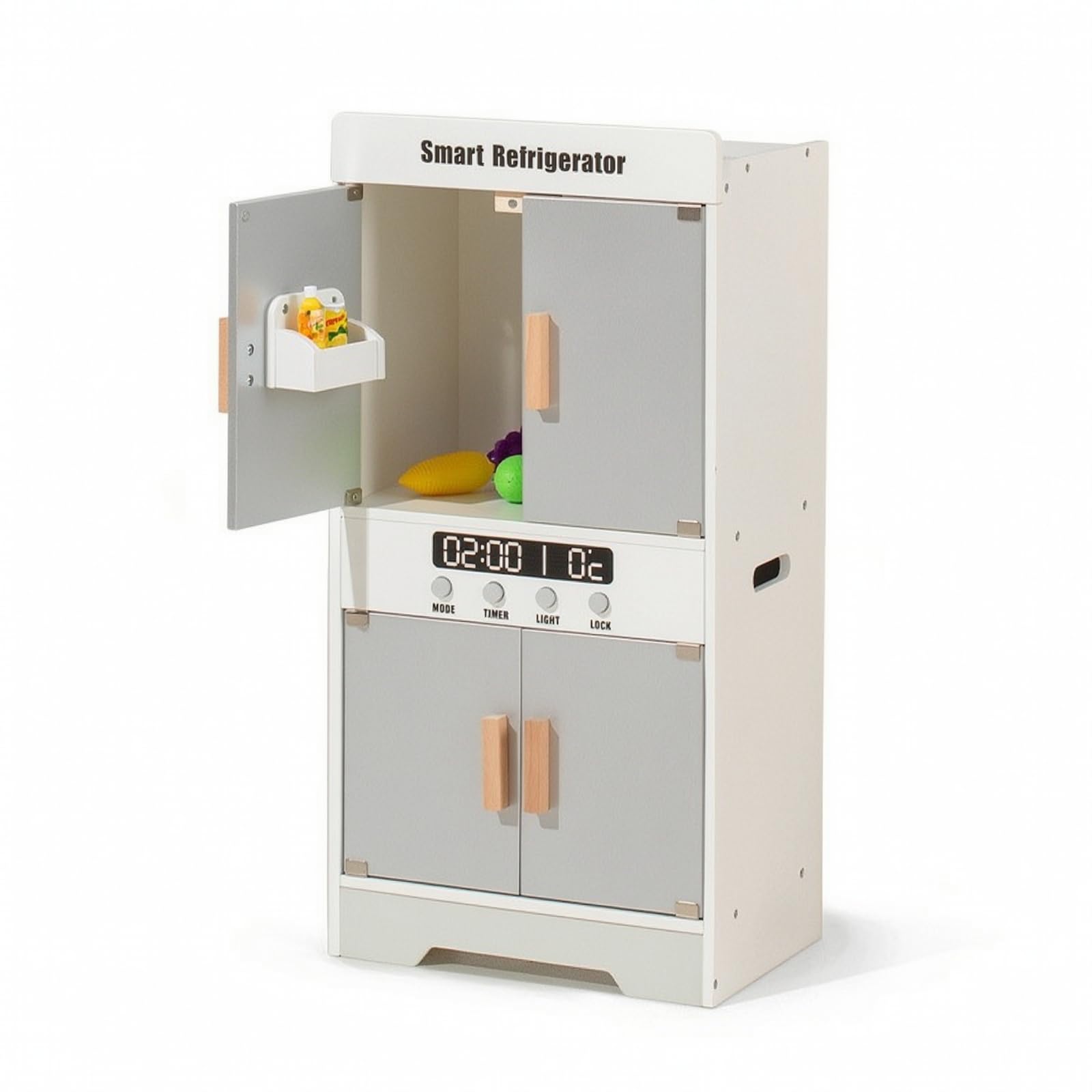 Frigorifero Giocattolo in Legno Cucina Giocattolo con Frigorifero Robusta Cucina da Gioco per Strutture per l'infanzia Nido, Giochi