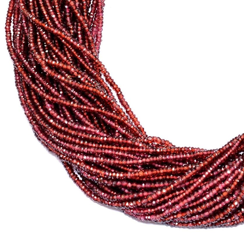 Perles de grenat rouge résistant de 2mm pour réparer vos colliers et bijoux en pierres fines