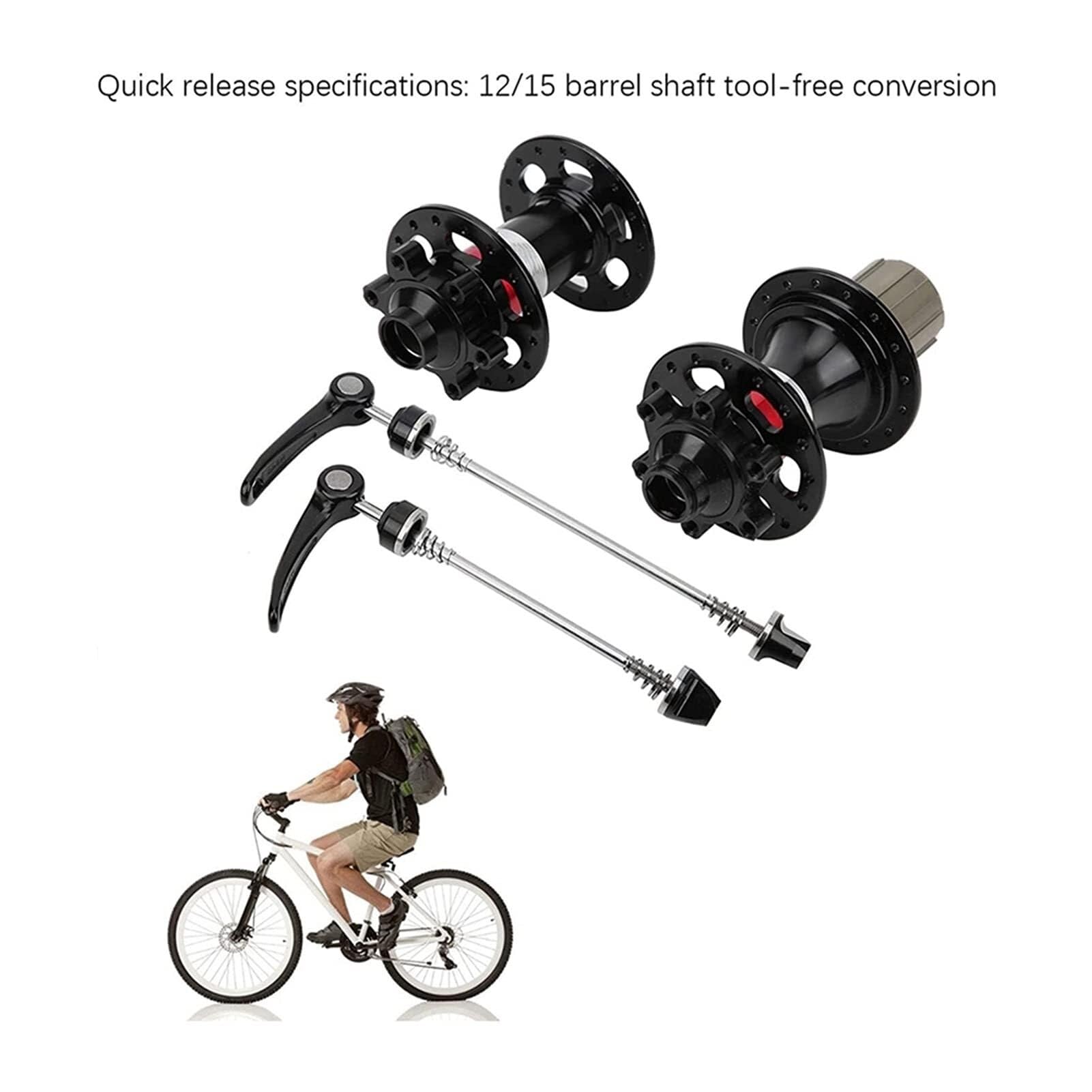 Cierres RáPidos para Bicicletas Pinchos de Cubo Rueda Bicicleta con brocheta liberación rápida, aleación, Freno Disco montaña, 32 Agujeros, 8-11 velocidades, 72 Anillos for Carretera MTB