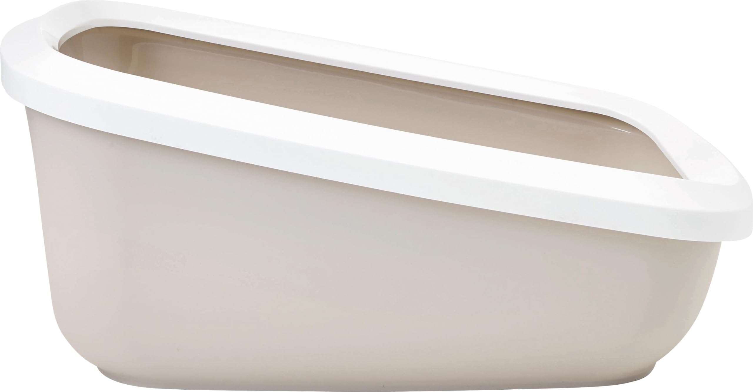 bac litiere pour Chat - Savic Aseo Jumbo - Beige - Ouvert - Grande Taille - Rebord Amovible - entrée Basse - 67,5x48,5x29 cm