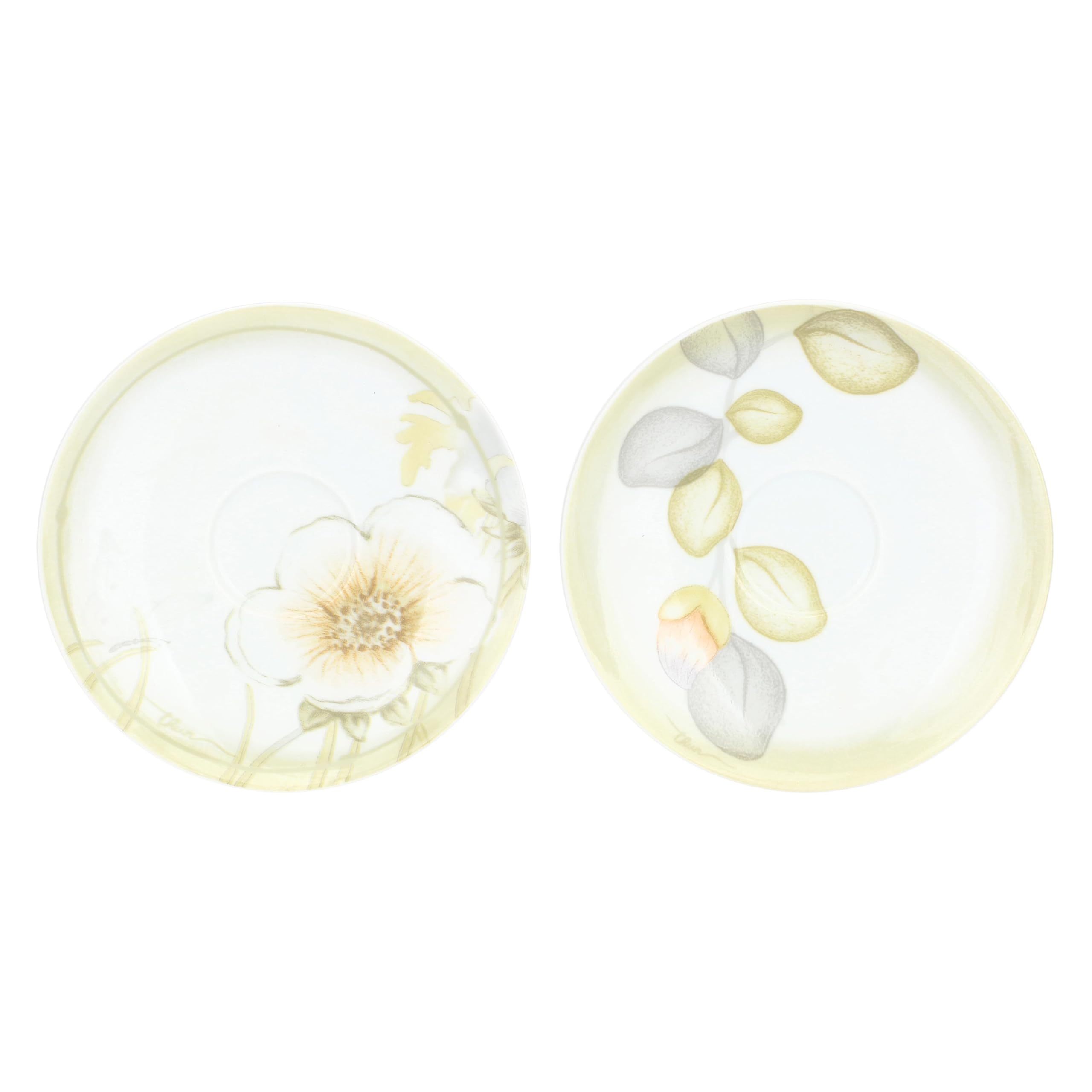 THUN - Set 2 tazze medie - porcellana - Collezione Bloom - h5,8 cm ⌀10 cm, manico 1,4 cm; piatto ⌀15,9 cm