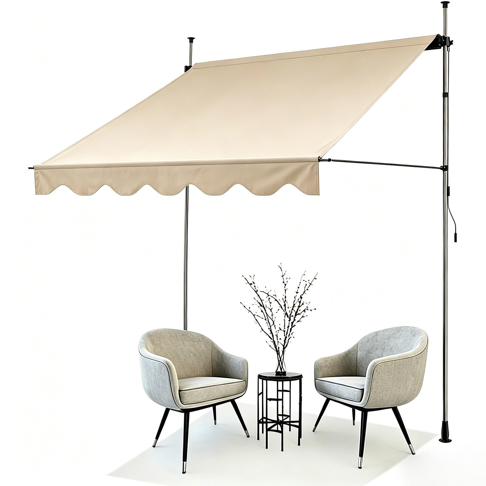 Auvent de terrasse rétractable enroulable résistant aux UV pour patio et jardin