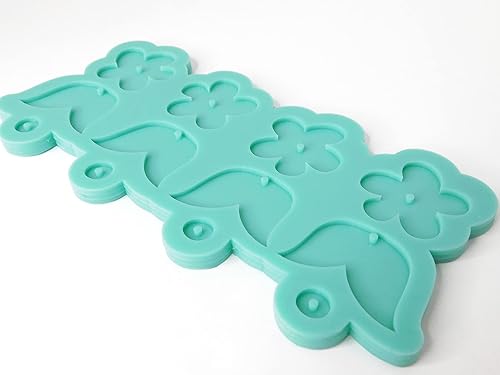 Miniatura 4 de Molde de resina para aretes de flores, moldes de silicona, moldes de moldeo epoxi, aretes para bricolaje para mujeres y niñas