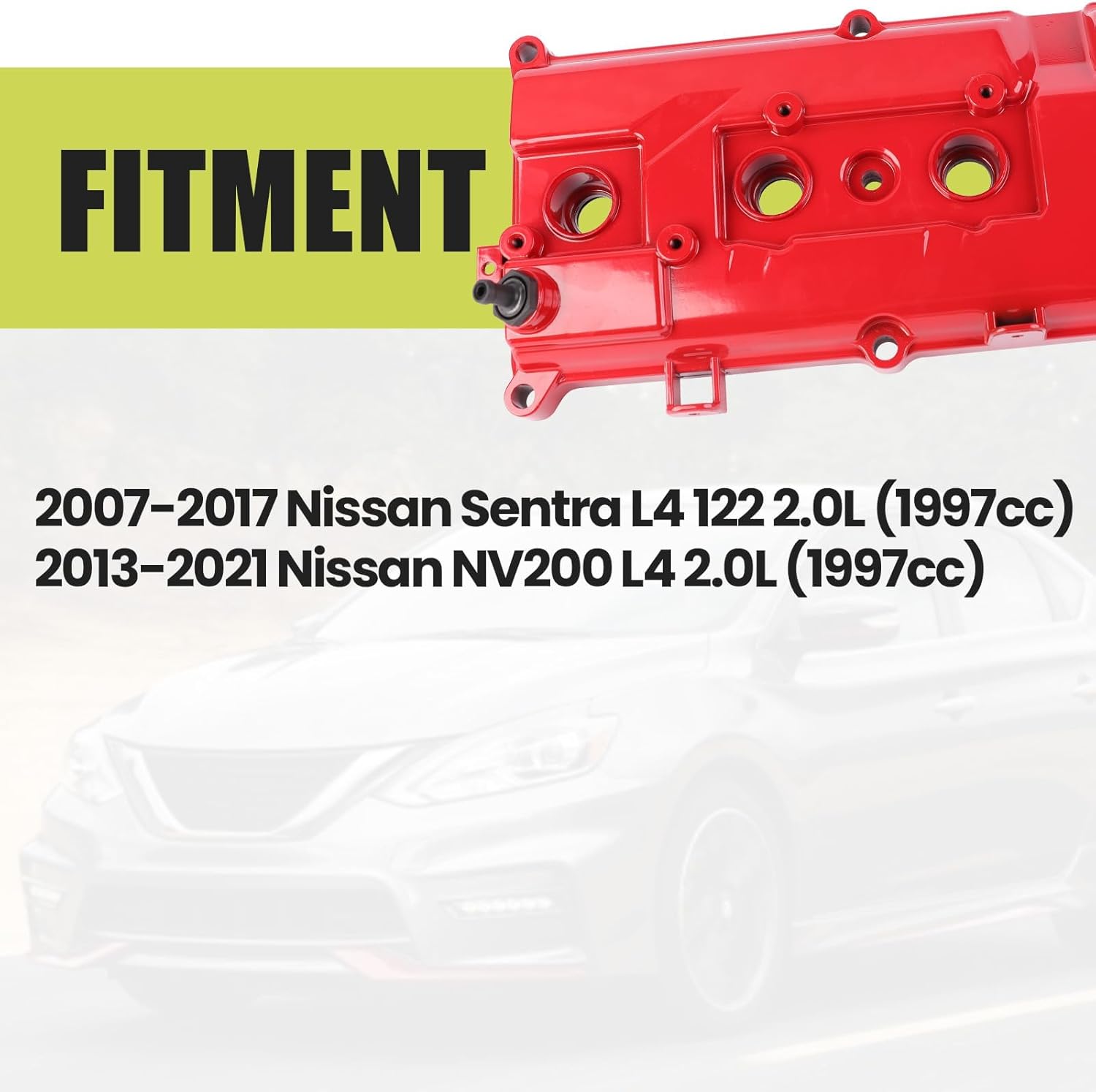 Aluminum Valve Cover Compatible with Nissan 2007-2017 Sentra 2013-2021 NV200 2.0L 13264ET000 13264ET00A with Bolts Gasket