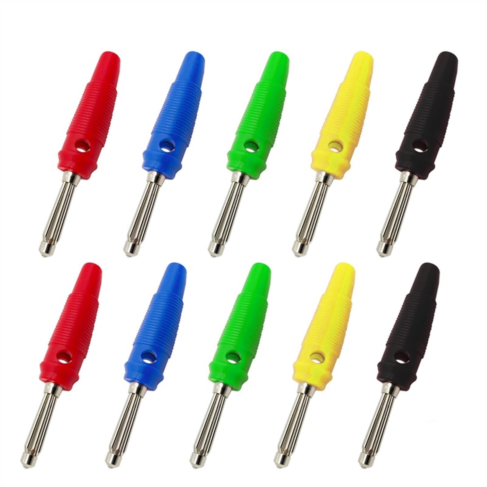 Connecteur de fiche Banane empilable sans Soudure, Rouge et Noir, 4mm, en cuivre, 10 pièces(10Pcs (Mixed))
